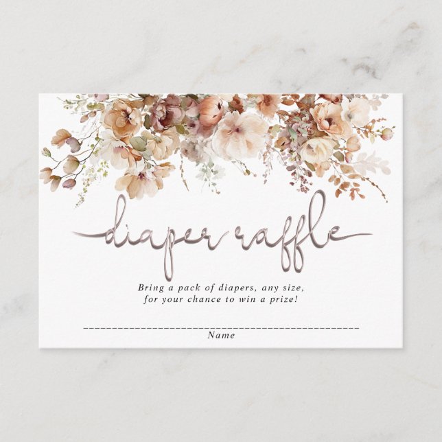 Florale Babydusche - Gewinnkarten Begleitkarte (Vorderseite)