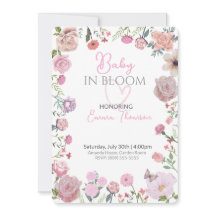 Florale Babyparty-Einladung – Elegantes Aquarell