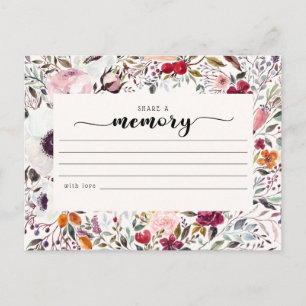 Florale Beerdigung mit einer Memory Condolences Ca Postkarte