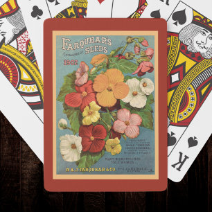 Florale Begonien Rosa 1902 Samenpackung Rot Türkis Spielkarten
