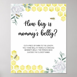 Florale Biene wie groß ist Mamas Bauch Spiel Poster