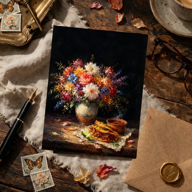 Florale Birria Stillleben Kunst Postkarte (Von Creator hochgeladen)