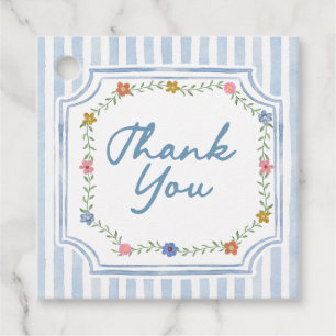 Florale blaue Dankeschön-Anhänger Geschenkanhänger