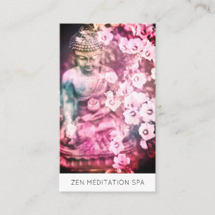 *~* Florale Blume QR Buddha Meditation Visitenkarte