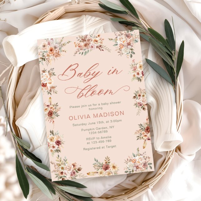 Florale Boho-Baby-Party Einladung (Von Creator hochgeladen)