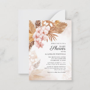 Florale Boho-Pampasgras-Terrakotta-Baby-Party Mitteilungskarte