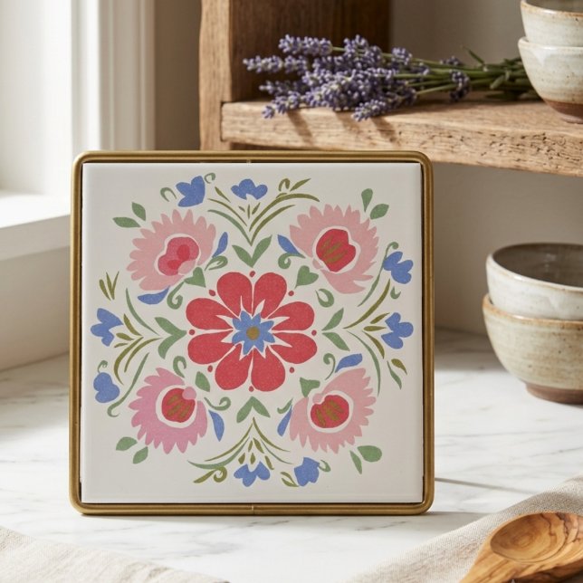 Florale botanische dekorative Gartenblumen Fliese (Floral Botanical Decorative Garden Flowers Ceramic Tile
)