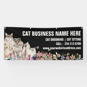 Florale Botanische Katzensitter-Pflege Banner
