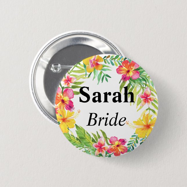 Florale Braut Button (Vorne & Hinten)