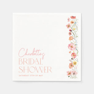 Florale Brautparty Mohn Wildblume Serviette