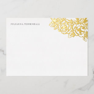Florale Chic Pfingstrose Luxus Persönliche Korresp Folieneinladung
