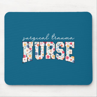 Florale chirurgische Traumakrankenschwester Icu Mousepad