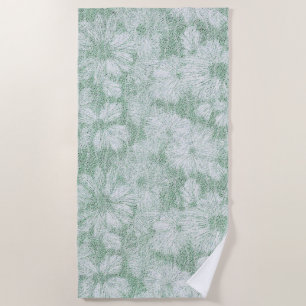 Florale Daisy samtiges Mintgrün  Strandtuch