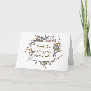 florale Danke dass du meine Brautjungfer Karte bis