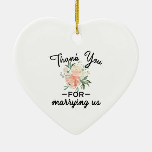 Florale Danksagung an den Trauzeugen Keramik Ornament