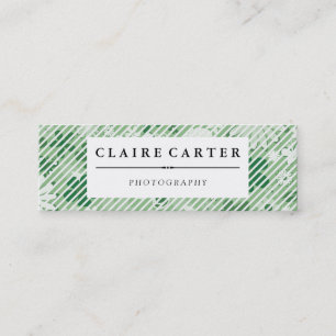 Florale Diagonalstreifen Mini Visitenkarte