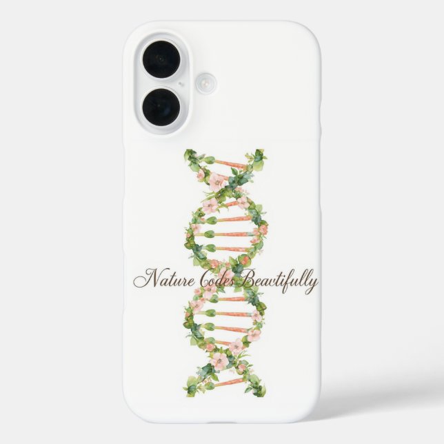 Florale DNA-Helix-Wasserfarbenkunst Case-Mate iPhone Hülle (Rückseite)
