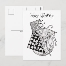 Florale Dreiecke, Tangle Zeichnung -  Postkarte