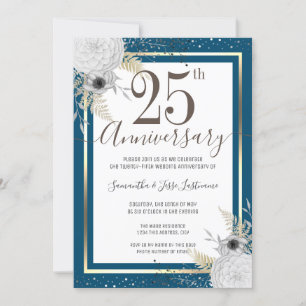 Florale Einladung zum 25. Hochzeitstag