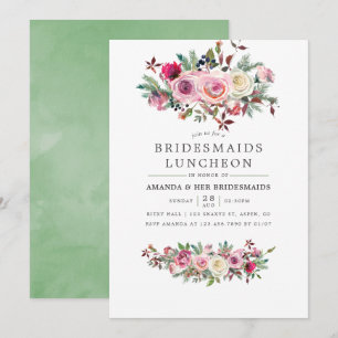 Florale Einladung zum Bridesmaids-Lunch anlässlich