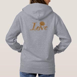 Florale Eleganz: Liebe illustriert mit Rose Hoodie