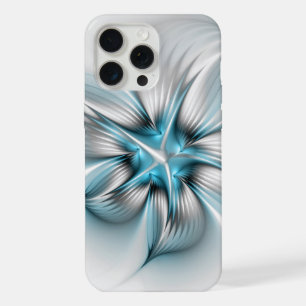 Florale Eleganz Moderne Abstrakte Blaue Fraktal-Ku iPhone 15 Pro Max Hülle