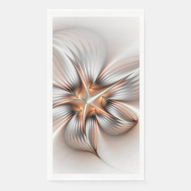 Florale Eleganz moderne abstrakte Fraktal-Kunst Serviette (Vorderseite)