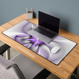 Florale Eleganz Moderne Abstrakte Violette Fraktal Schreibtischunterlage