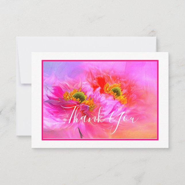 Florale Fantasie danke Karte (Vorderseite)