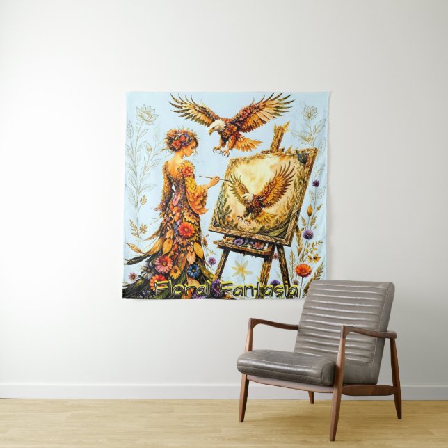 Florale Fantasie Wandteppich (Beispiel)