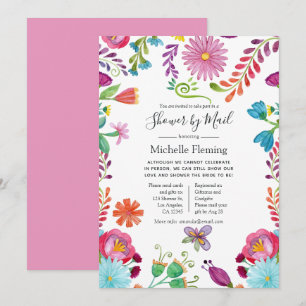 Florale Fiesta-Braut- oder Baby-Party per Post Einladung
