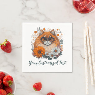 Florale Finesse: Persische Katze im Garten der Blu Serviette