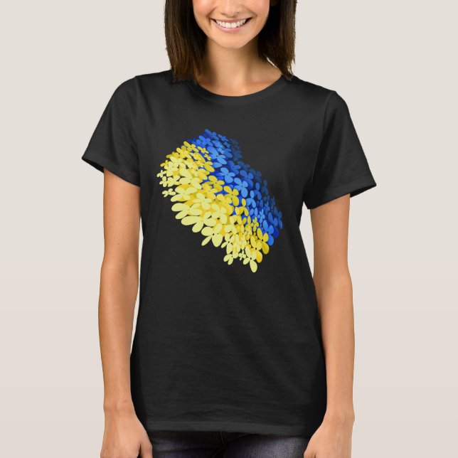 Florale Flagge der Ukraine T-Shirt (Vorderseite)