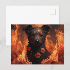 Florale Flammenkarte Postkarte