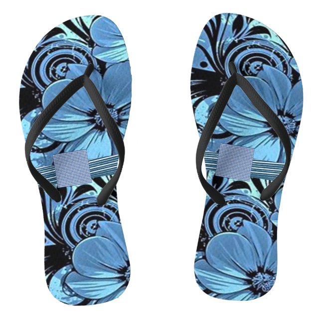 Florale Flip Flops (Fußbett)