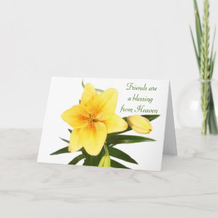 Florale Freunde Gelbe Lilienblume - Lilien Karte