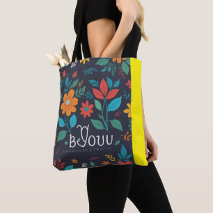 Florale Frühlingsblüten   Grüne schwarze Monogramm