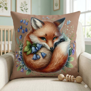 Florale Fuchs-Botanik-Waldkunst Kissen