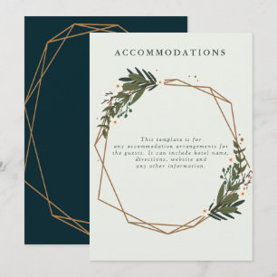 florale geometrische Hochzeitsunterkunftskarte Einladung