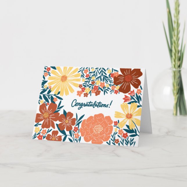Florale Glückwünsche, leere Innenseite Karte (Vorderseite)