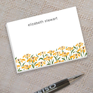 Florale goldene Schwarzäugige Susanne Aquarell Ele Post-it Klebezettel