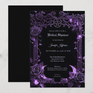 Florale Gothic Halloween-Hochzeitsdusche-Einladung Einladung