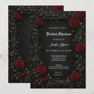 Florale Gothic Halloween-Hochzeitsdusche-Einladung Einladung