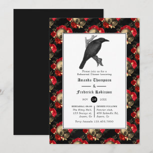 Florale gotische Hochzeitsprobe Dinner Einladung
