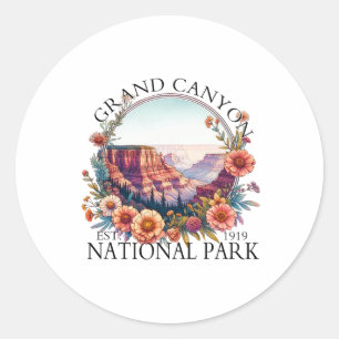 Florale Grand Canyon Nationalpark Wanderung Campin Runder Aufkleber