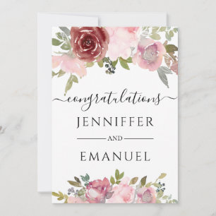 florale Gratulation zur Hochzeit mit individuellem Karte