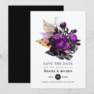 Florale Halloween-Hochzeit Save The Date