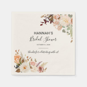 Florale Herbst-Botanische Hochzeitsdusche Papier Serviette