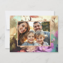 Florale Hinzufügen Ihres Fotos Postkarte