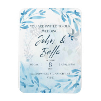 Florale Hochzeit speichern Sie das Datum der Einla Magnet